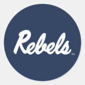 Universiteit van Mississippi | Rebels Script Ronde Sticker (Voorkant)
