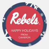 Universiteit van Mississippi | Rebels Script Ronde Sticker (Voorkant)