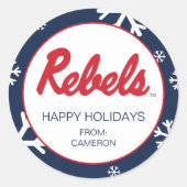Universiteit van Mississippi | Rebels Script Ronde Sticker (Voorkant)