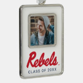 Universiteit van Mississippi | Rebels Script Verzilverd Omlijst Ornament (Rechts)