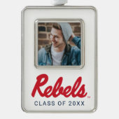 Universiteit van Mississippi | Rebels Script Verzilverd Omlijst Ornament (Voorkant)