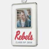 Universiteit van Mississippi | Rebels Script Verzilverd Omlijst Ornament (Links)