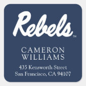 Universiteit van Mississippi | Rebels Script Vierkante Sticker (Voorkant)