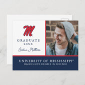 Universiteit van Mississippi | Script M Aankondigingskaart (Voorkant / Achterkant)