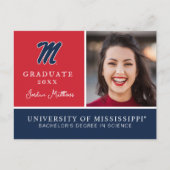 Universiteit van Mississippi | Script M Aankondigingskaart (Voorkant)
