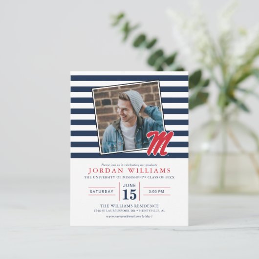 Universiteit van Mississippi | Script M Aankondigingskaart (Staand voorkant)