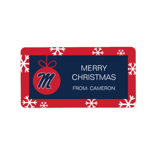 Universiteit van Mississippi | Script M Etiket (Voorkant)