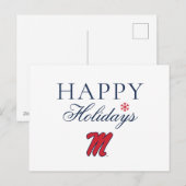 Universiteit van Mississippi | Script M Feestdagenkaart (Voorkant / Achterkant)