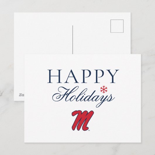 Universiteit van Mississippi | Script M Feestdagenkaart (Voorkant / Achterkant)