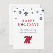 Universiteit van Mississippi | Script M Feestdagenkaart (Voorkant / Achterkant)