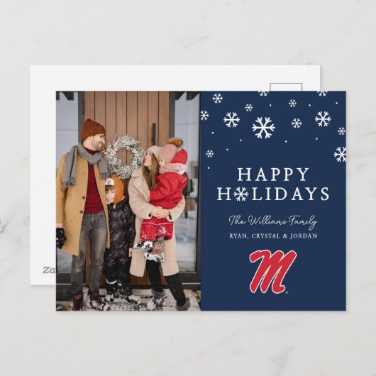 Universiteit van Mississippi | Script M Feestdagenkaart (Voorkant / Achterkant)