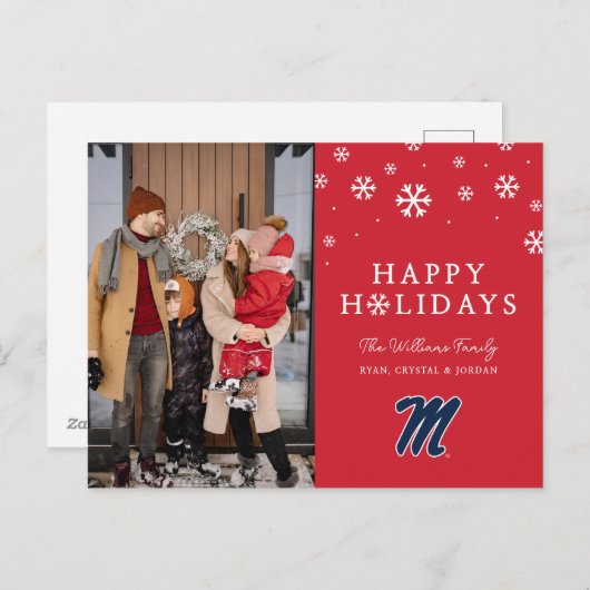 Universiteit van Mississippi | Script M Feestdagenkaart (Voorkant / Achterkant)