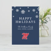 Universiteit van Mississippi | Script M Feestdagenkaart (Staand voorkant)