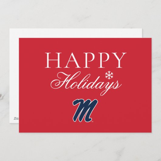 Universiteit van Mississippi | Script M Feestdagenkaart (Voorkant / Achterkant)