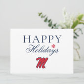 Universiteit van Mississippi | Script M Feestdagenkaart (Staand voorkant)