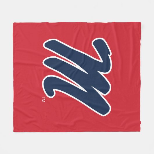 Universiteit van Mississippi | Script M Fleece Deken (Voorkant (Horizontaal))