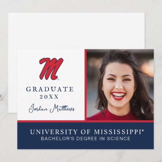 Universiteit van Mississippi | Script M Kaart (Voorkant / Achterkant)