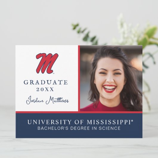 Universiteit van Mississippi | Script M Kaart (Staand voorkant)