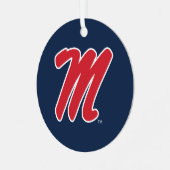 Universiteit van Mississippi | Script M Metalen Ornament (Voorkant links)