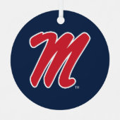 Universiteit van Mississippi | Script M Metalen Ornament (Voorkant)