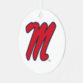 Universiteit van Mississippi | Script M Metalen Ornament (Voorkant links)