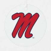 Universiteit van Mississippi | Script M Metalen Ornament (Voorkant)