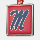 Universiteit van Mississippi | Script M Metalen Ornament (Links)