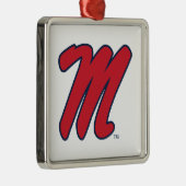 Universiteit van Mississippi | Script M Metalen Ornament (Rechts)