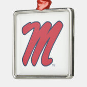 Universiteit van Mississippi | Script M Metalen Ornament (Links)