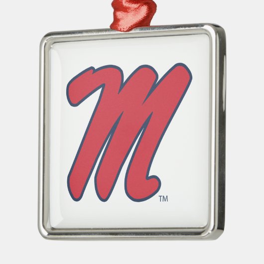 Universiteit van Mississippi | Script M Metalen Ornament (Links)