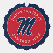 Universiteit van Mississippi | Script M Ornament Kaart (Achterkant)