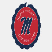 Universiteit van Mississippi | Script M Ornament Kaart (Rechts)