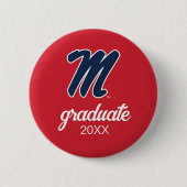 Universiteit van Mississippi | Script M Ronde Button 5,7 Cm (Voorkant)
