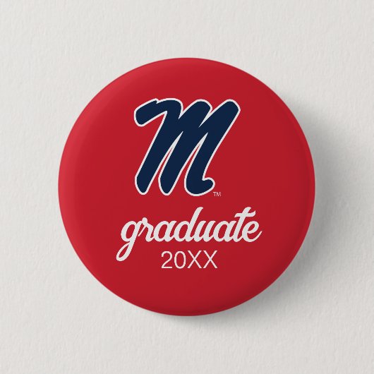 Universiteit van Mississippi | Script M Ronde Button 5,7 Cm (Voorkant)