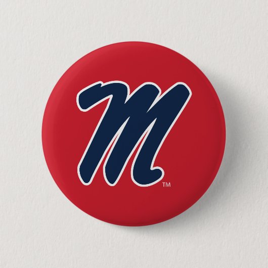 Universiteit van Mississippi | Script M Ronde Button 5,7 Cm (Voorkant)