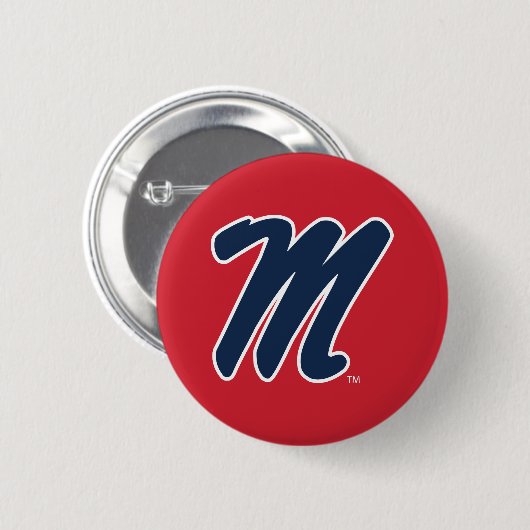 Universiteit van Mississippi | Script M Ronde Button 5,7 Cm (Voorkant /achterkant)