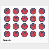 Universiteit van Mississippi | Script M Ronde Sticker (Vel)