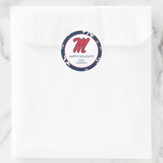 Universiteit van Mississippi | Script M Ronde Sticker (Tas)