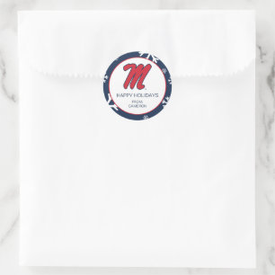 Universiteit van Mississippi   Script M Ronde Sticker