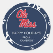 Universiteit van Mississippi | Script M Ronde Sticker (Voorkant)