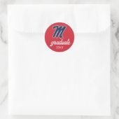 Universiteit van Mississippi | Script M Ronde Sticker (Tas)