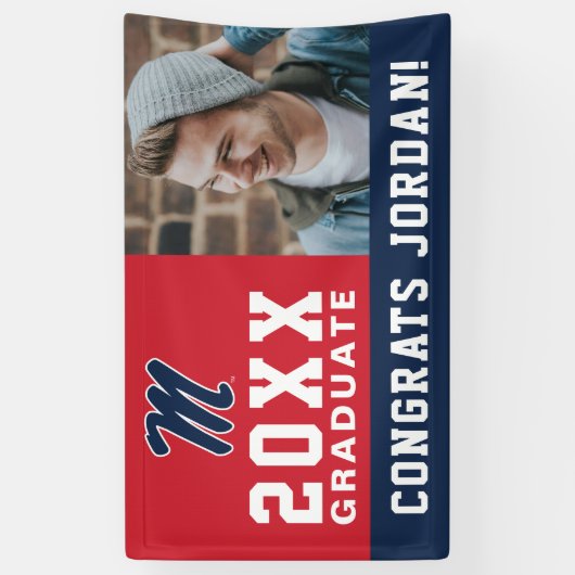 Universiteit van Mississippi | Script M Spandoek (Verticaal)