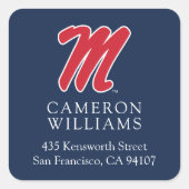 Universiteit van Mississippi | Script M Vierkante Sticker (Voorkant)