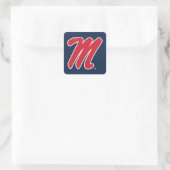 Universiteit van Mississippi | Script M Vierkante Sticker (Tas)