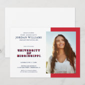 Universiteit van Mississippi | Type blok Aankondiging (Voorkant / Achterkant)