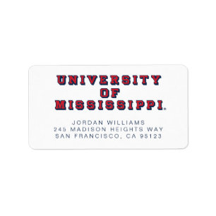 Universiteit van Mississippi Type blok Etiket