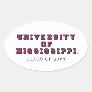 Universiteit van Mississippi   Type blok Ovale Sticker
