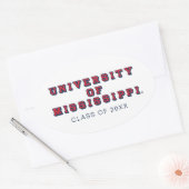 Universiteit van Mississippi | Type blok Ovale Sticker (Envelop)