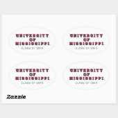 Universiteit van Mississippi | Type blok Ovale Sticker (Vel)