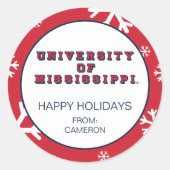 Universiteit van Mississippi | Type blok Ronde Sticker (Voorkant)